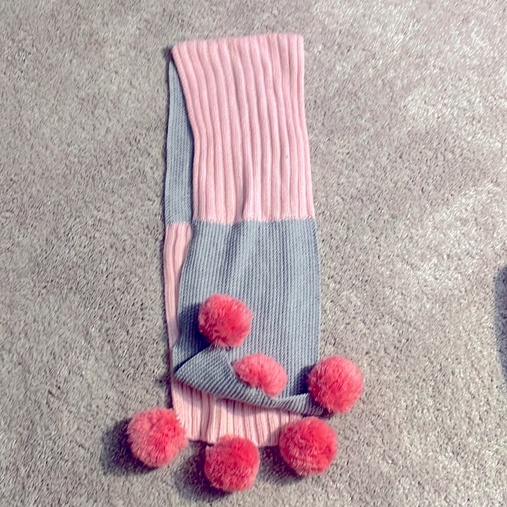 cotton on child’s size color-block pompom scarf
